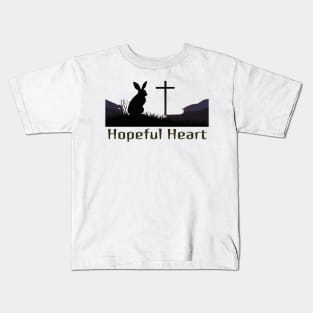 Hope ful Heart /Easter Bunny with a Cross /  Easter Gifts Kids T-Shirt